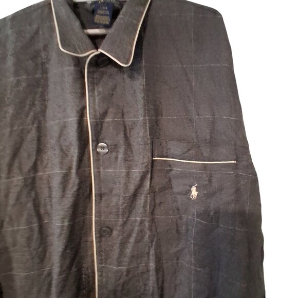 Polo Ralph Lauren pajamas mens M L gray plaid flannel top=nwt pants EUC - Picture 5 of 6